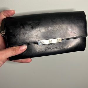 Cartier Black Pat along Wallet